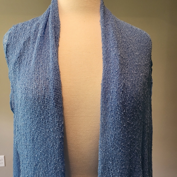 Fresco by Nomadic Traders – Beach Blue Long Mesh/Crochet Cardi/Shawl (One Size) - Picture 6 of 16